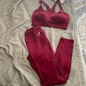 Gym shark matching set Sz M red